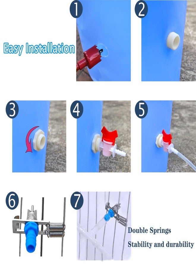 CHENGLAI Automatic Rabbit Watering System Kit Include 15 Nipple Drinker Feeders, 20ft Hose, Watering System Bucket Connector, Hole Opener, 6 Spring Latches for Rabbit Cage Doors - Image 5